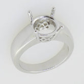 Men's Sterling Silver Semi Mount Ring Setting Round RD 10x10mm - Syzjewelry